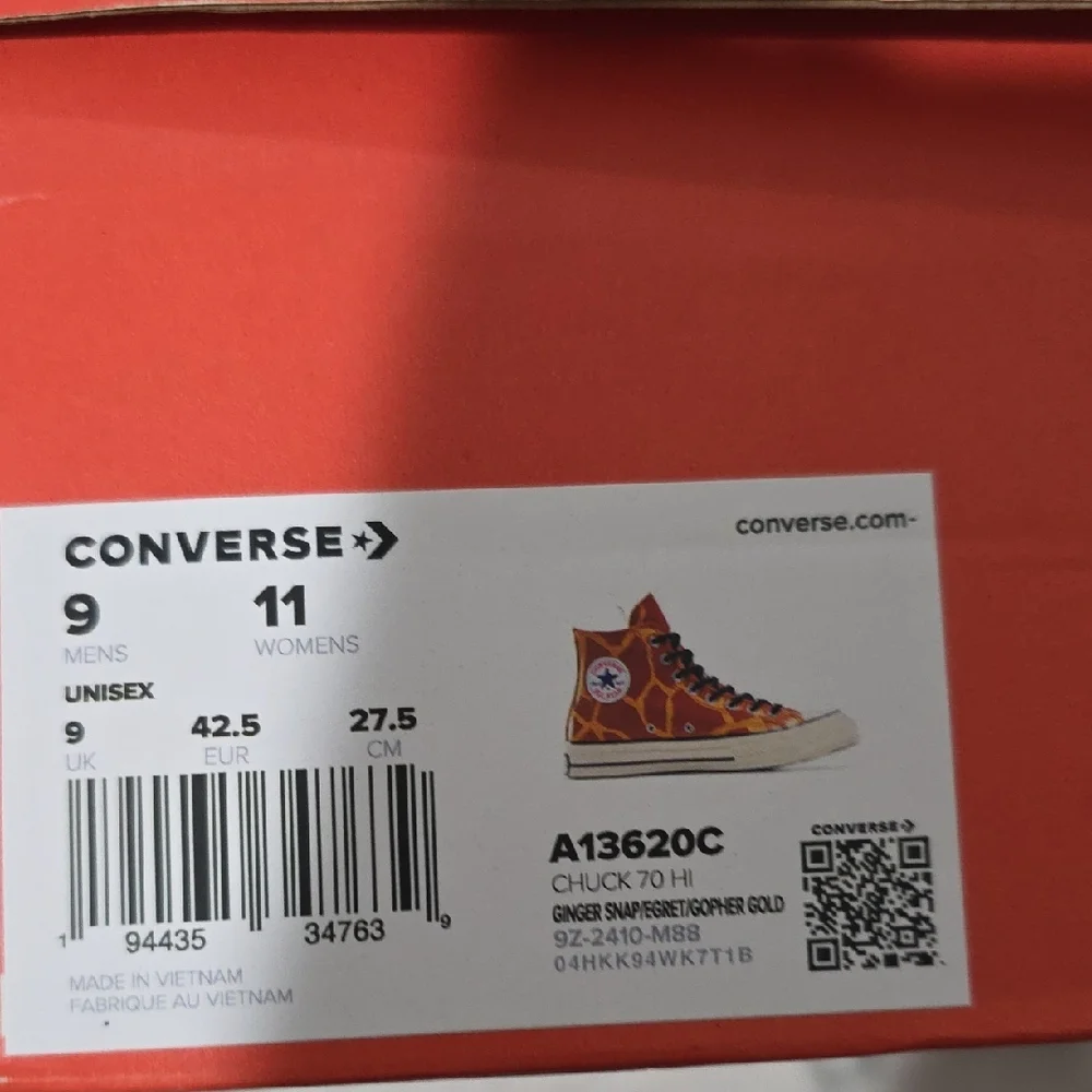 Converse Chuck 70 High Giraffe Glow In The Dark Sz 9M New - Picture 7 of 7